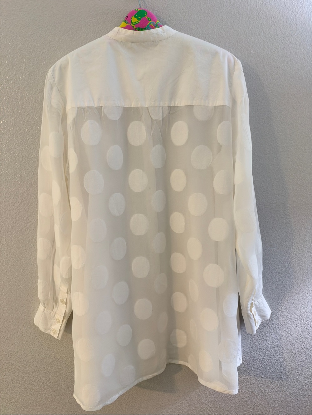 NWT Cream MASAI Copenhagen Jacquard Dor Semi-Sheer Long Sleeve Tunic Blouse $179